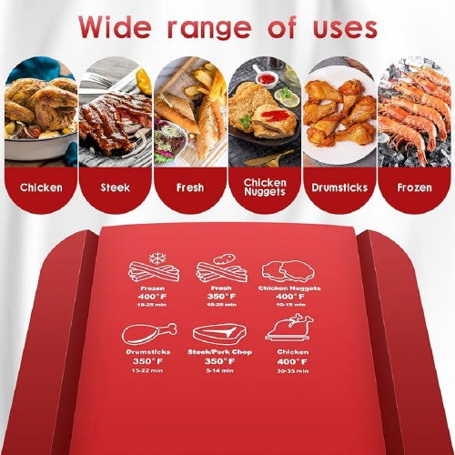 NUTRIFRYER 4QT Air Fryer, 1400W Small Compact Airfryer with Non-Stick Basket, 50PCS Parchment Paper Liners, Recipe Instructions NUTRIFRYER 4QT Air Fryer, 1400W Small Compact Airfryer with Non-Stick Basket, 50PCS Parchment Paper Liners, Recipe Instructions